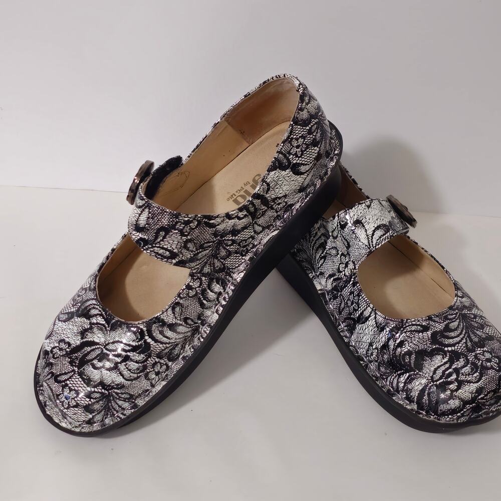 Copied - Alegria Paloma Medieval Black/White EU 38‎ US 8/8.5 Mary Janes